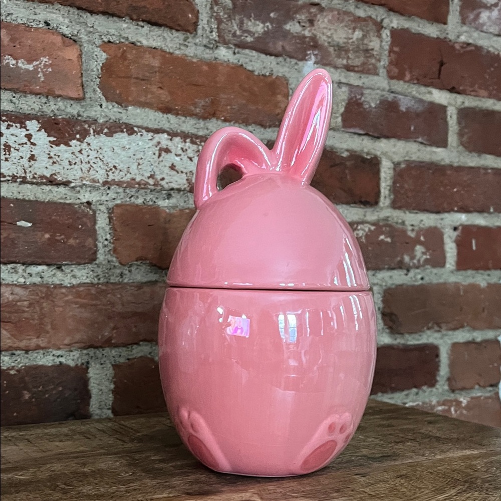 Pink Ceramic candle Bunny Jar perfect for Easter